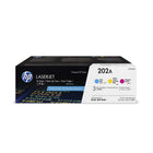 HP 202A Cyan/Magenta/Yellow Original LaserJet Toner Cartridges - 3 Pack-Ink Colour: Cyan, magenta, yellow