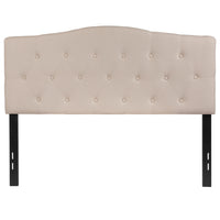 Flash Furniture - Tête de lit Cambridge double touffetée et rembourrée en tissu beige-Style contemporain