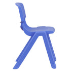 Flash Furniture Plastic Stackable School Chair with 13.25" Seat Height - Blue-Stack Quantity: 10