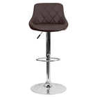Flash Furniture – Tabouret de bar ajustable à siège baquet en vinyle brun et à pied chromé (CH82028ABRN)-Tabouret de style contemporain