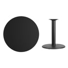 Flash Furniture 36" Round Black Laminate Table Top with 24" Round Table Height Base-Black Laminate Top