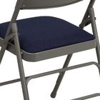 Flash Furniture – Chaise pliante HERCULES en métal à 3 barreaux et à 2 pivots, bleu marine (HAMC309AFNVY)-Cadre avec triple entretoises incurvées