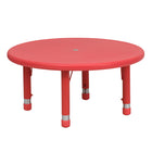 Flash Furniture 33" Round Red Plastic Height Adjustable Activity Table-Popular Round Activity Table