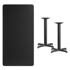 Flash Furniture – Table en stratifié noir de 30 x 60 po avec 2 bases de 22 x 22 po (XUBK3060T2222)-Table d'hospitalité