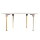 Flash Furniture Bright Beginnings 47" Commercial Grade Wooden Trapezoid Adjustable Height Classroom Activity Table - Beech/White-Kid-Friendly Design with Rounded Safety Corners