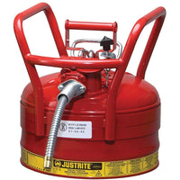 Justrite D.O.T. AccuFlow Safety Cans, 1" x 11 3/4" x 12", Red-Hold-down bracket with easy-to-grip tightening screw prevents vapour release and spills during transport