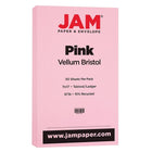 JAM Paper Vellum Bristol Tabloid Cardstock, 11 x 17, 67 lb. Pink, 50 Pack (16932848)-Colour: Pink 67 lb. Cover