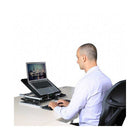 Uncaged Ergonomics CD4 Ergonomic Laptop Stand and Standing Desk - Black-Adjustable Tilt: panel tilts from flat to 40-degrees to optimize viewing angles and reduce screen glare
