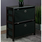 Winsome Wood Torino 3-Piece Set Storage Shelf with Black Fabric Baskets, Black (92362)-Includes two shelves