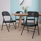 Flash Furniture Hercules Series Metal Folding Chair, Black, 4 Pack-Non-Marring Floor Glides