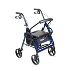 Drive Medical Duet Transport Wheelchair Rollator Walker, Blue-Blue, Aluminum