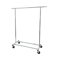 Futech CGR48 Garment Rack with Casters-The Futech CGR48 Garment Rack with Casters features a collapsible design to improve storage and space capacity. The garment rack is also adjustable with its height and width.

