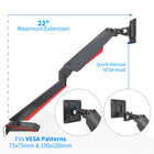 ShoppingAll Adjustable Single Pneumatic Gaming Monitor Mount with Red Backlights for 15-32" Monitors-Adding LED lights to your gaming setup or workstation creates ambient colour that makes your workstation more vibrant and unique