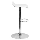 Flash Furniture Contemporary Vinyl Adjustable Height Barstool with Solid Wave Seat & Chrome Base - White - 2 Pack-Backless Design