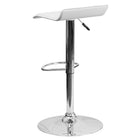 Flash Furniture Contemporary Vinyl Adjustable Height Barstool with Solid Wave Seat & Chrome Base - White-CA117 Fire Retardant Foam