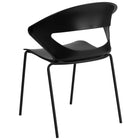 Flash Furniture Contemporary Black Vinyl Adjustable Height Barstool with Quilted Wave Seat & Chrome Base - 2 Pack-Black Plastic Seat and Back