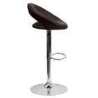 Flash Furniture 21 1/2" x 21 1/2" Vinyl Round Back Adjustable Bar Stool W/Chrome Base, Brown, 2 Pack-Brown Vinyl Upholstery