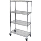 Kleton - Chariots En Treillis Métallique, Chromé, 48po x 80po x 24po, Capacité 800 Lb-Capacité 800 lb
