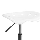 Flash Furniture Vibrant Tractor Seat & Chrome Stool - White-Pneumatic Seat Height Adjustment