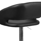 Flash Furniture - Tabouret de bar contemporain à hauteur ajustable en vinyle noir avec base chromée (CH-122070-BK-GG)-Siège réglable en hauteur par vérin à gaz
