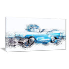Designart Baby Blue Vintage Car Canvas Art Print, (PT2660-32-16)-Print