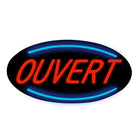 Royal Sovereign Oval LED OUVERT Sign-Raised  3D lettering  for neon look but LED lighting system uses very little energy compared to neon and has a projected life of 80,000 hours