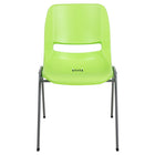 Flash Furniture HERCULES Series Green Ergonomic Shell Stack Chair with Grey Frame-Set of 5 Multipurpose Stack Chairs