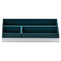 TRU RED 3 Piece Plastic Drawer Organizer - Teal-Use these organizers in your drawer or on your desk to hold paper clips, pencils, pens, and more