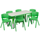 Flash Furniture – Table d’activités rectangulaire (23,63 x 47,25 po) en plastique, vert (YU06036RECTBLGN)-Ensemble de table multi-usages pour enfants