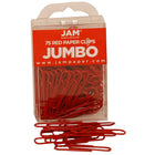JAM Paper Coloured Jumbo Paper Clips, Large, Red Paperclips, 6 Packs of 75, 450 Total (2183754g)-Length: 2"