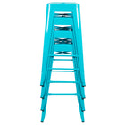 Flash Furniture 30" Bar Stool - Stackable - Teal - 4 Pack (4ET3132030TLR)-Cross Brace with frame protective caps