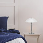 Eglo Solo 1 Touch Sensor Table Lamp - Matte Nickel-Uses 1 x 40W max. Candelabra Base Bulb, G16.5 (Sold Separately)