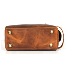 Tolredo Athens Leather Toiletry Bag Dopp Kit - Brown-High quality YKK zipper
