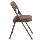 Flash Furniture HERCULES Series Curved Triple Braced & Double-Hinged Beige Fabric Metal Folding Chair-1'' Thick Foam Padded Seat