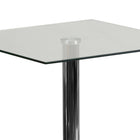 Flash Furniture 23.75" Square Glass Table with 30"H Chrome Base-8mm Thick Glass