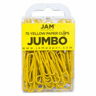 JAM Paper Colored Jumbo 2" Paper Clips - Yellow - 2 Packs of 75-Color: Yellow