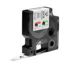 DYMO Rhino Label Tape, 12mm (1/2") Black on White Nylon-Permanent adhesives result in labels that stick and last in heavy-duty environments