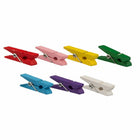 JAM PAPER - Pinces à linge en bois 1,5 po, Couleurs assorties, Paquet de 24-Ideal pour organiser, ajouter du style aux invitations ou aux decorations, utiliser sur les tableaux d'affichage/liege, le scrapbooking et de nombreux projets de bricolage !