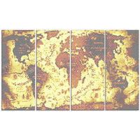 Designart Hazy Orange Map Canvas Art Print, (PT2711-271)-Print