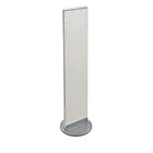 Azar Displays Pegboard Floor Stand, 13.5" x 60", White (700277-WHT)-White plastic & metal
