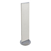 Azar Displays Pegboard Floor Stand, 13.5" x 60", White (700277-WHT)-White plastic & metal