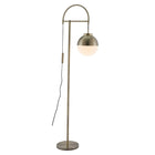Zuo Virginia Floor Lamp, White & Brushed Brass-60W, 1 A19 bulb(s) required, no bulb(s) included
