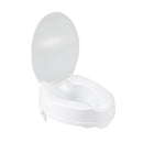 Drive Medical Raised Toilet Seat with Lock and Lid, Height 4"-Designed for individuals who have difficulty sitting down or standing up from the toilet