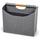 Truu Design Two-Compartment Magazine Holder - 12.2" x 11.6" - Grey-Embraces minimalism and modernism, great for any living room, bedroom or bathroom