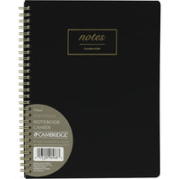 Cambridge WorkStyle Medium Wirebound Notebook, 9-1/2" x 7-1/2", Black (06968)-80 sheets, 9-1/2" x 7-1/4"