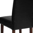 Flash Furniture - Chaise Parsons de la série Greenwich en LeatherSoft noir-Pattes en bois d'acajou