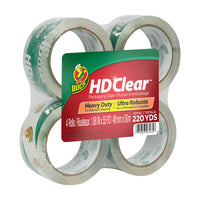 Duck Brand HD Clear Heavy Duty Packing Tape - 48 mm x 50 m - Clear - 4 Pack-Heavy-duty packing tape for medium weight boxes