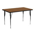 Flash Furniture 24''W x 48''L Rectangle Activity Table with 1.25'' High Pressure Top and Standard Height Adjustable Legs, Oak-Oak Laminate