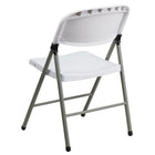 Flash Furniture HERCULES Series White Plastic Folding Chair with Grey Frame - White-Textured seat reduces slipping