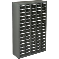 Kleton Kpc-600 Parts Cabinets, Galvanized Steel, 75 Drawers, 23-1/10" x 8-7/10" x 36-9/10", Grey-Colour: Grey